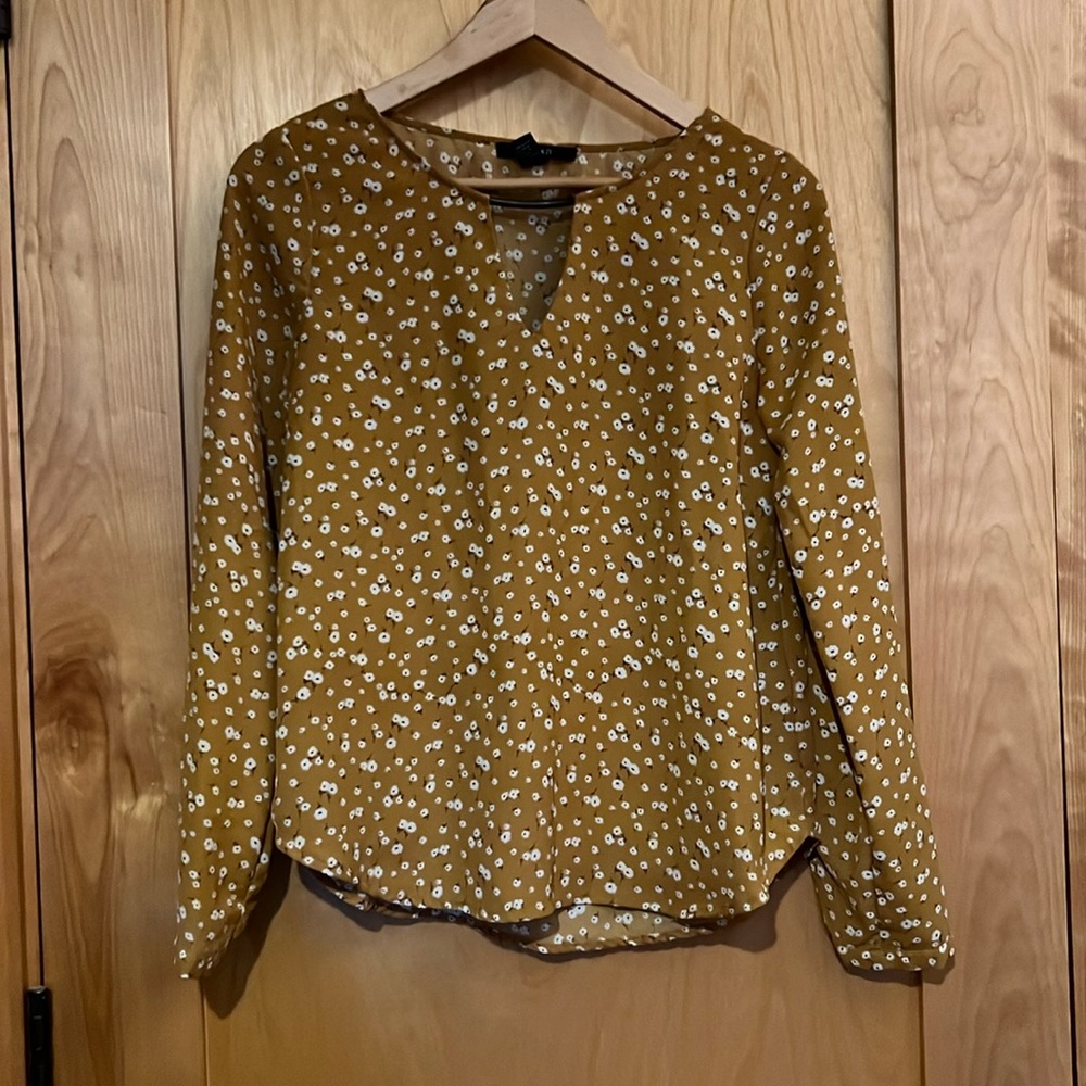 Floral Blouse Yellow Sz Small